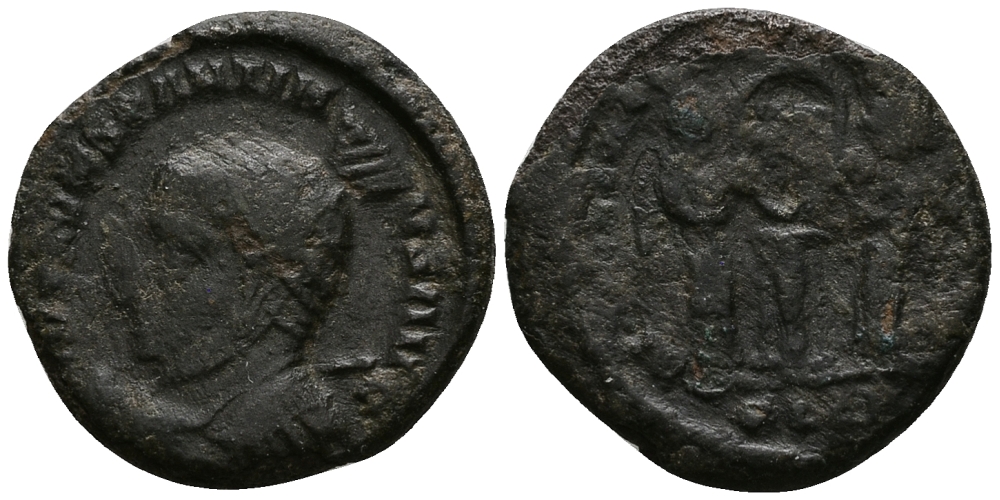 Римская Империя нуммий 322 - 323 Константин I Великий VICTORIAE LAETAE PRINC PERP Лондиний Very fine RIC 158 бронза 1073-6-62