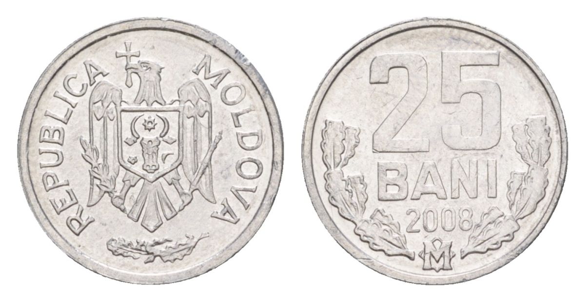Молдавия (Молдова) 25 бань (бани) 2008 KM 3 алюминий UNC 4632-763