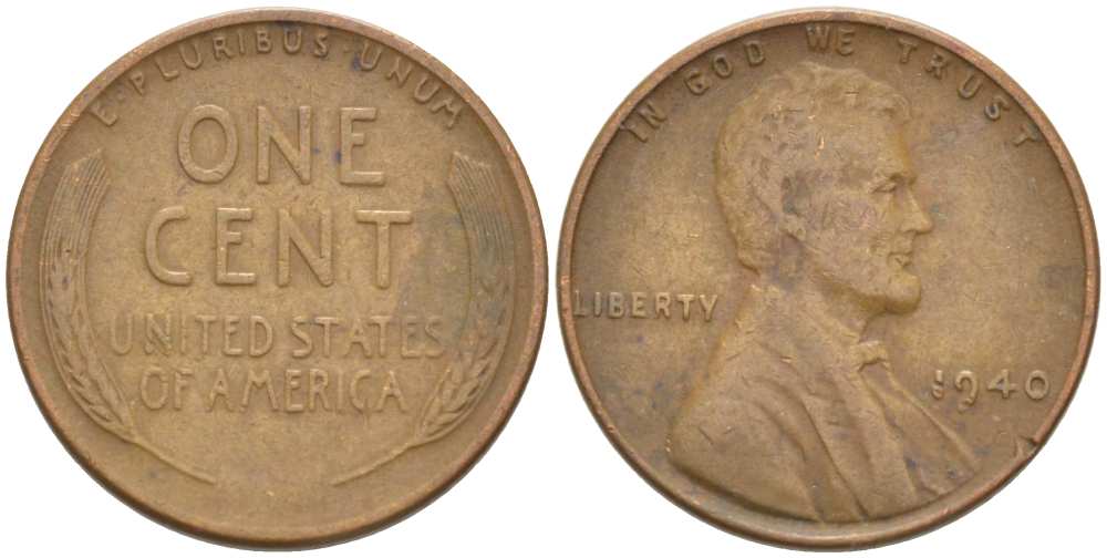 США 1 ЦЕНТ 1940 ЛИНКОЛЬН KM 132 бронза 218-369