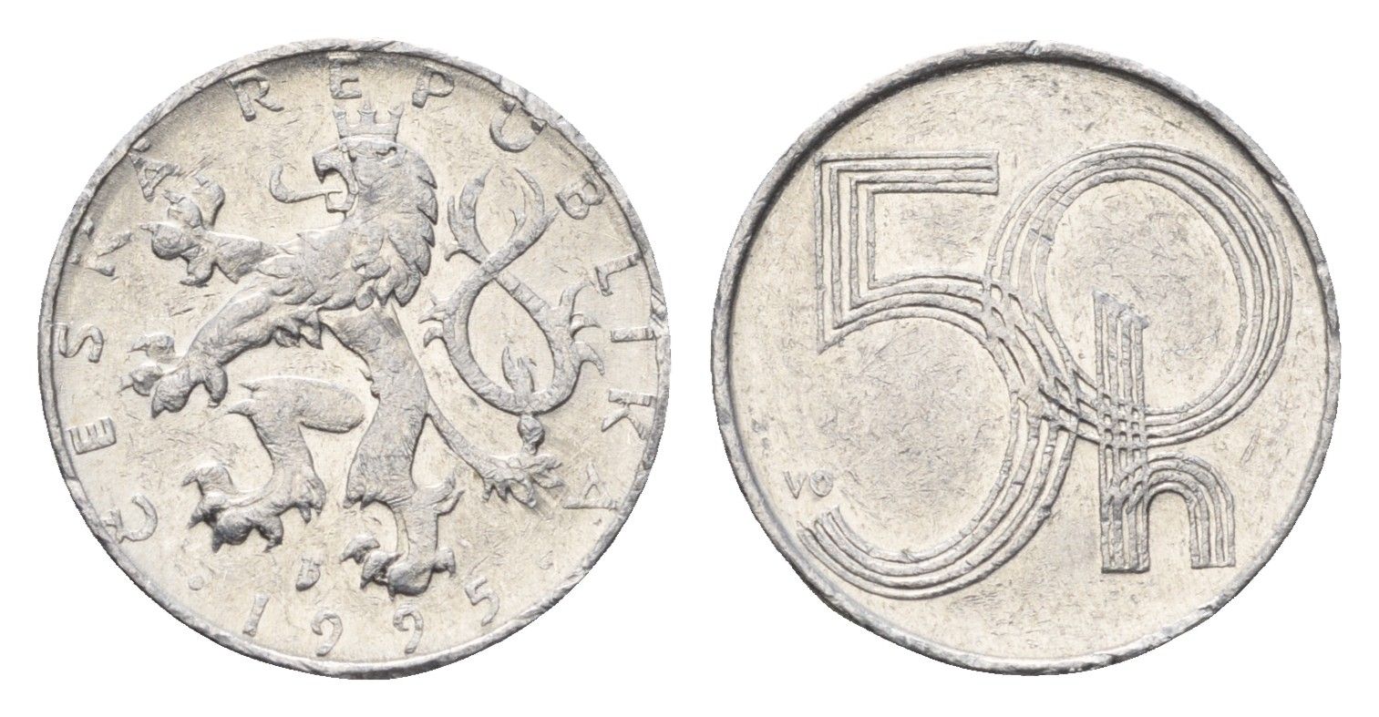Чехия 50 геллеров 1995 KM 3 алюминий 4696-552