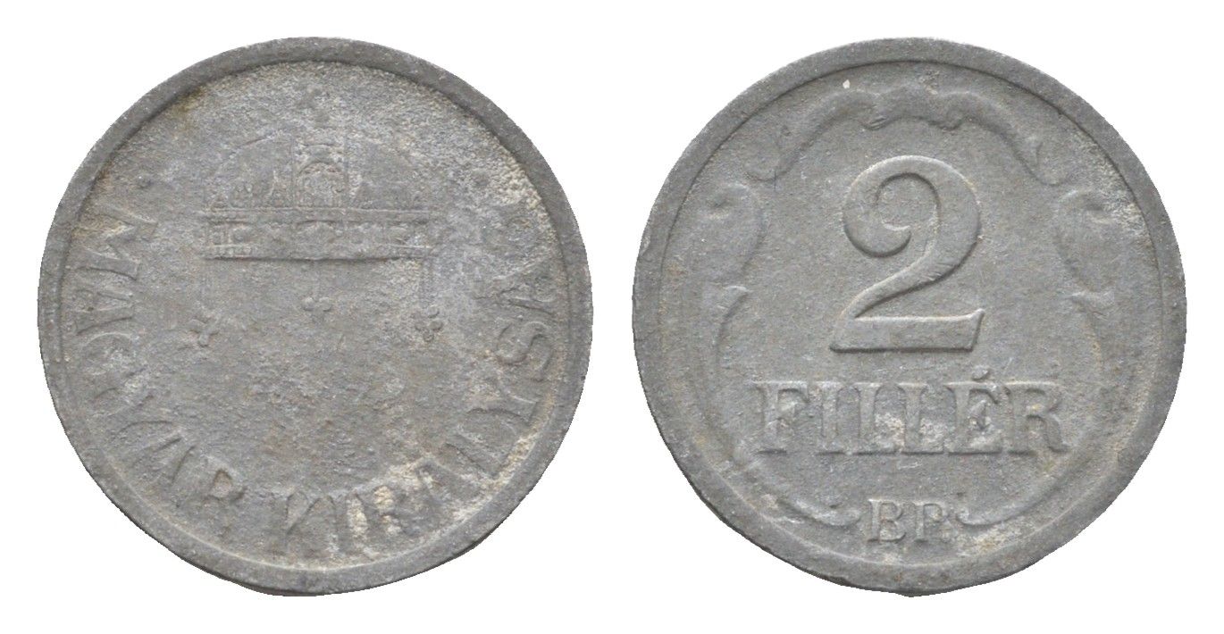 Венгрия 2 филлера 1944 BP KM 519 цинк 4665-615