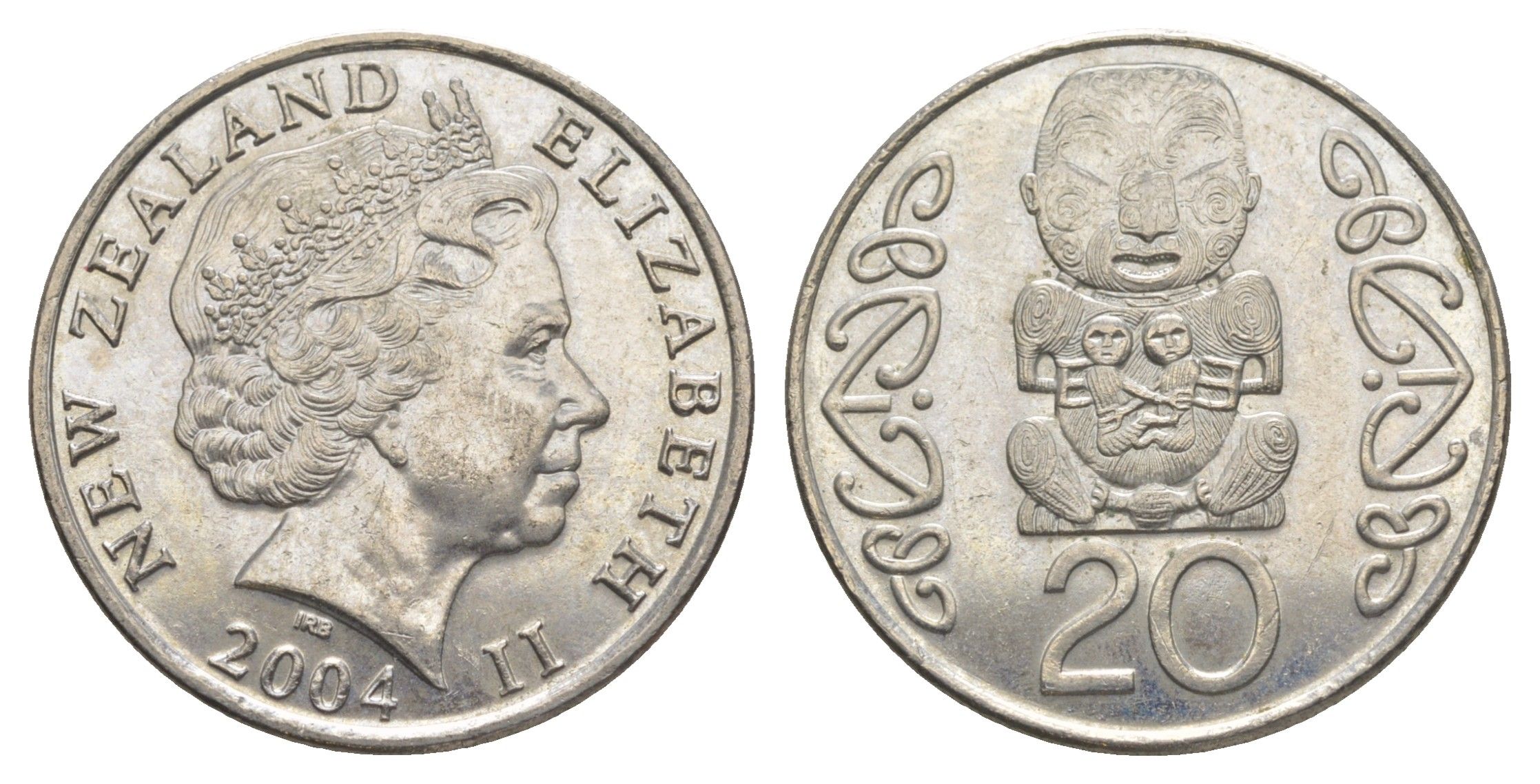 Новая Зеландия 20 центов 2004 Елизавета II (1952-2022), идол Пукаки KM 118 медно-никель UNC 4187-1151