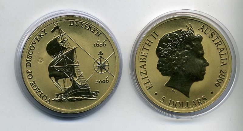 АВСТРАЛИЯ 5 ДОЛЛАРОВ 2006 400 ЛЕТ ОТКРЫТИЯ КОРАБЛЬ Ш3