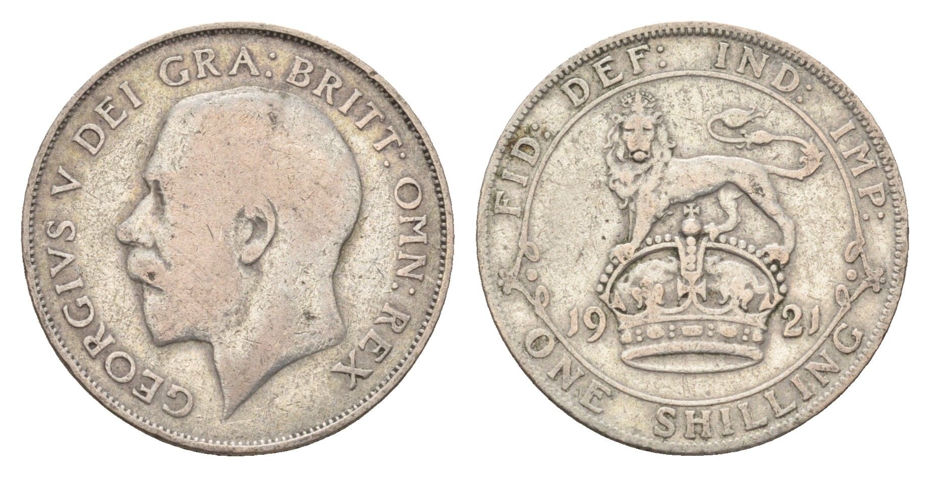 Великобритания 1 шиллинг 1921 Георг V (1910-1936) KM 816a, Spink 4023А серебро 4116-1116