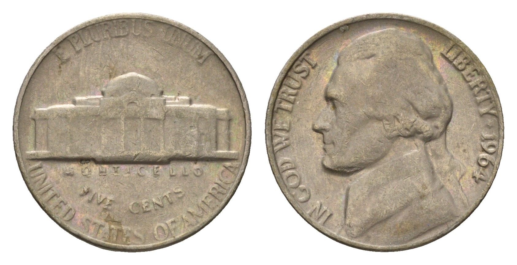 США 5 центов 1964 Джефферсон KM A192 медно-никель 4674-531