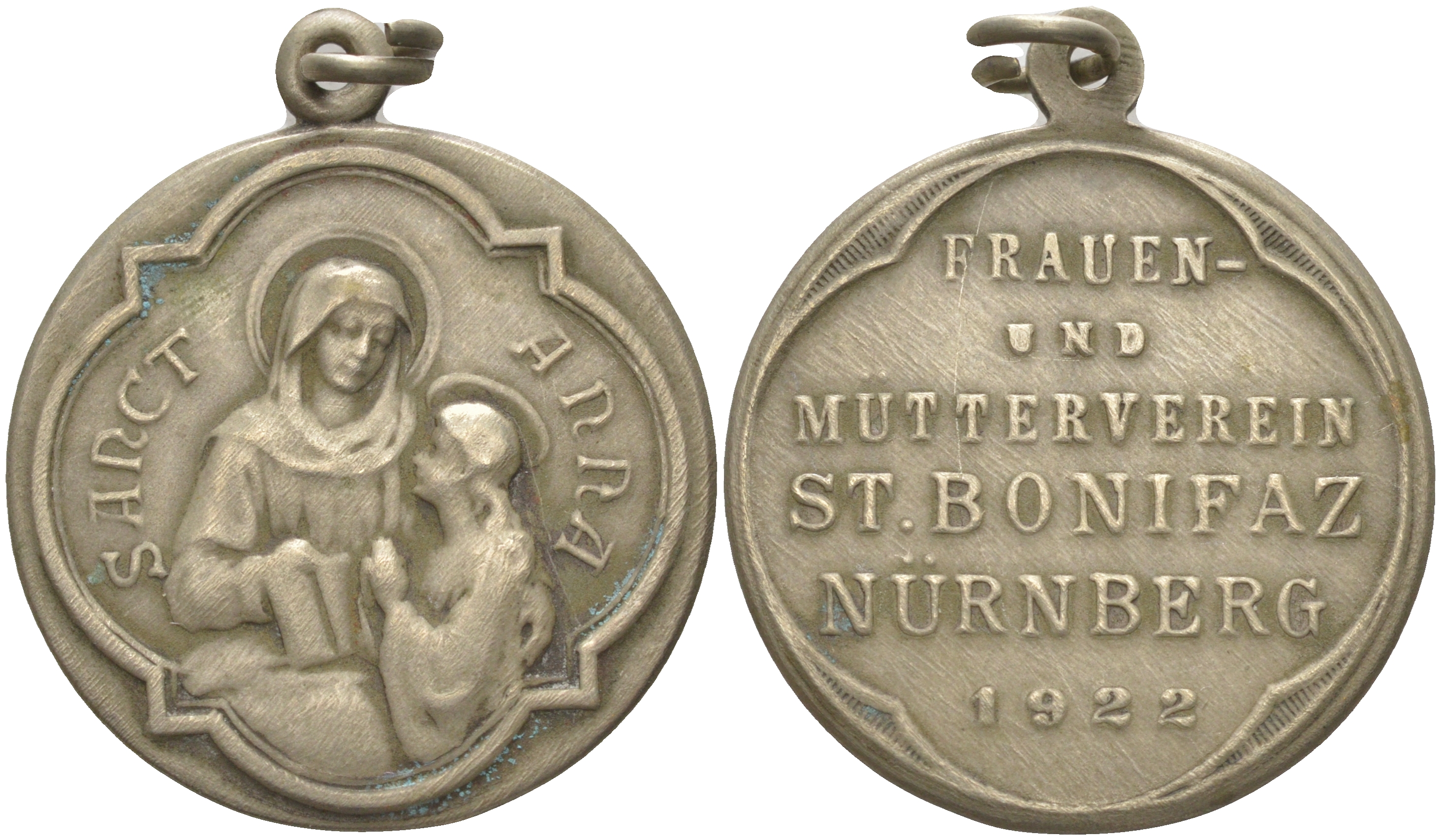 Германия медаль 1922 Святой Бонифаций в Нюренберге, 26 мм, 5,9 гр латунь 189-123