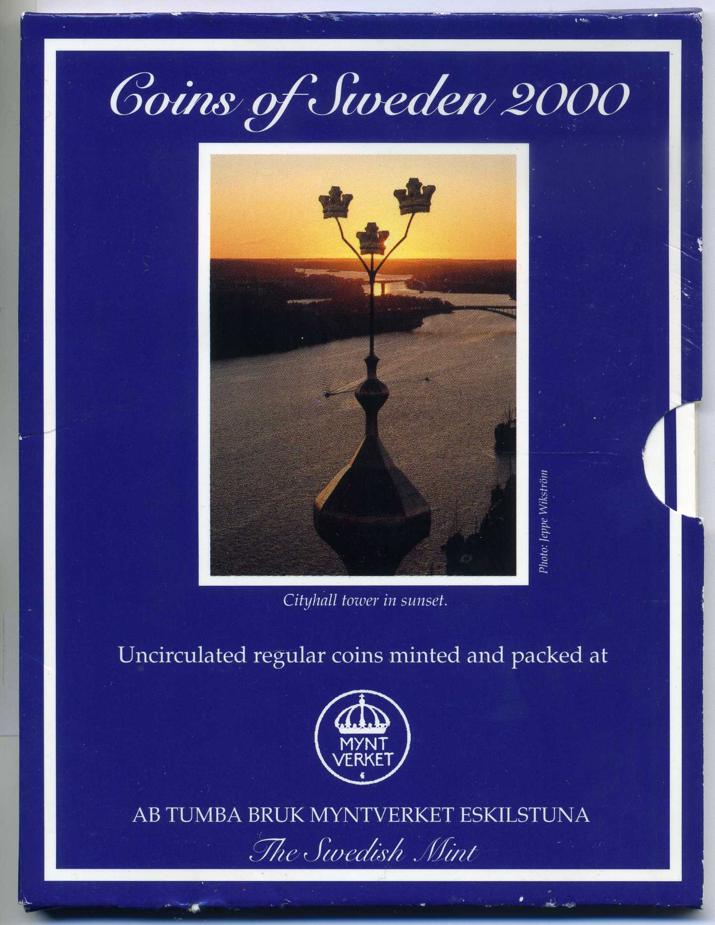 Швеция набор из 4 монет + медаль 2000 в оригинальном картонном буклете, Карл XVI Густав (1973- ) KM MS 105 UNC 4-4-1-37