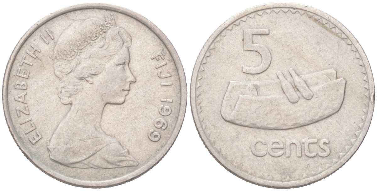 Фиджи 5 центов 1969 KM 29 медно-никель 4614-841