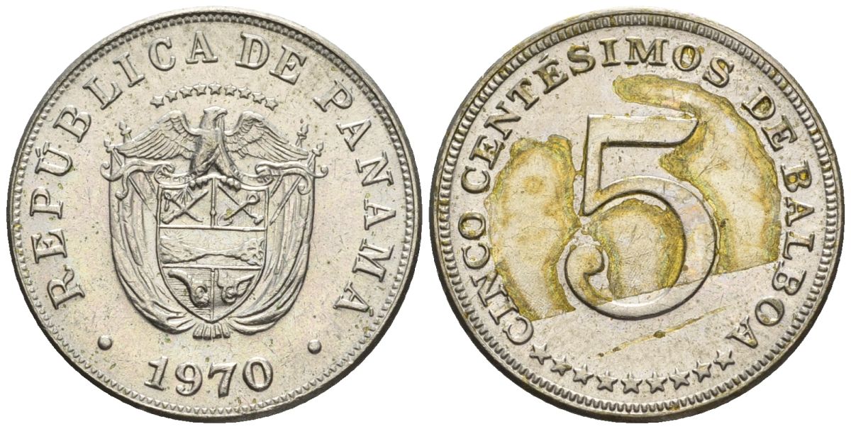 Панама 5 сентесимо 1970  KM 23.2 медно-никель    85-555