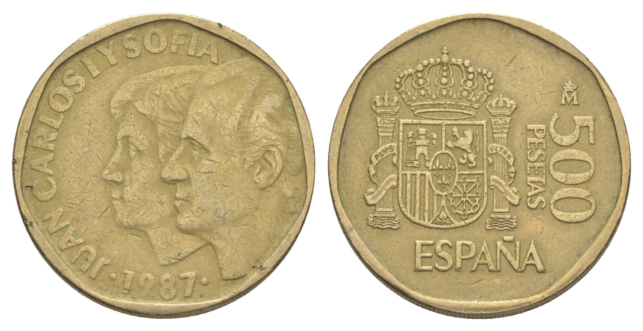 Испания 500 песет 1987 M, Хуан Карлос I (1975-2014) KM 831 алюминиевая бронза 4604-1234