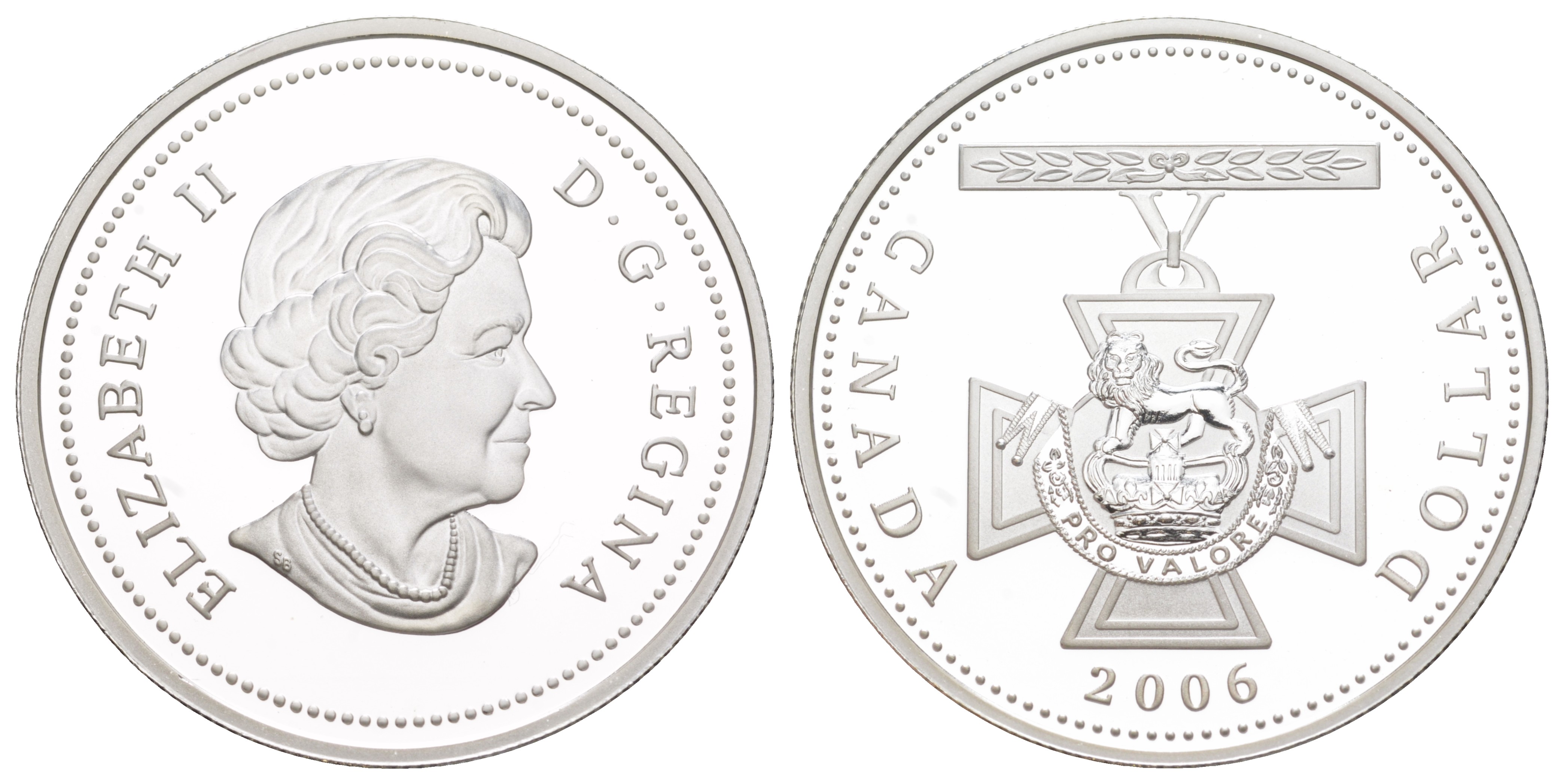 Канада 1 доллар 2006 150 лет Кресту Виктории, в оригинальной коробке с сертификатом KM 583 серебро PROOF 8-2-02-12