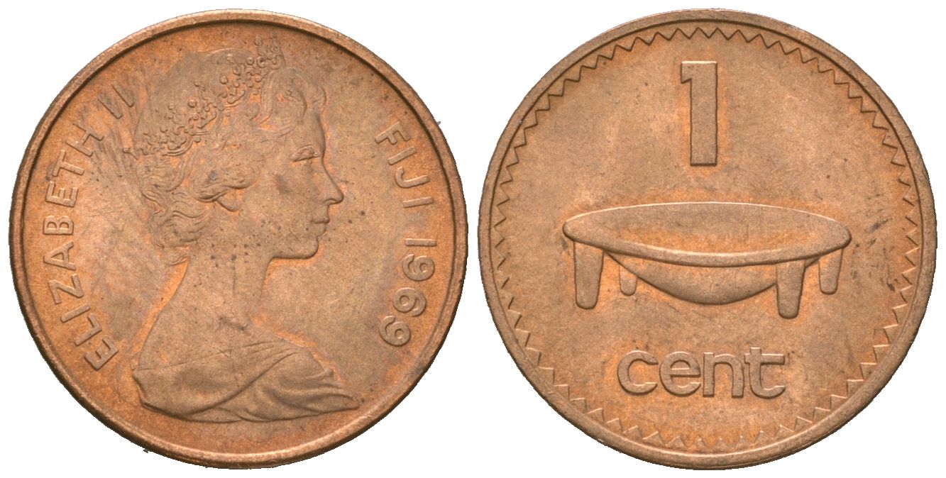 Фиджи 1 цент 1969 KM 27 бронза UNC 4621-115