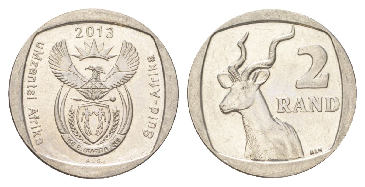 ЮАР 2 ранда 2013 KM 505 медь плакированная никелем UNC 4628-333
