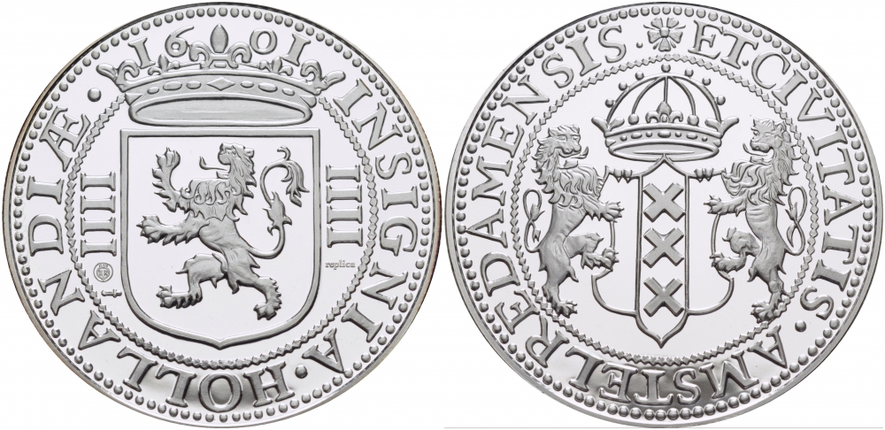 НИДЕРЛАНДЫ МЕДАЛЬ ND СЕРИЯ СТАРИННЫЕ МОНЕТЫ, ГУЛЬДЕНА ГОДА , ГОЛЛАНДИЯ, АМСТЕРДАМ серебро PROOF 01-146-14