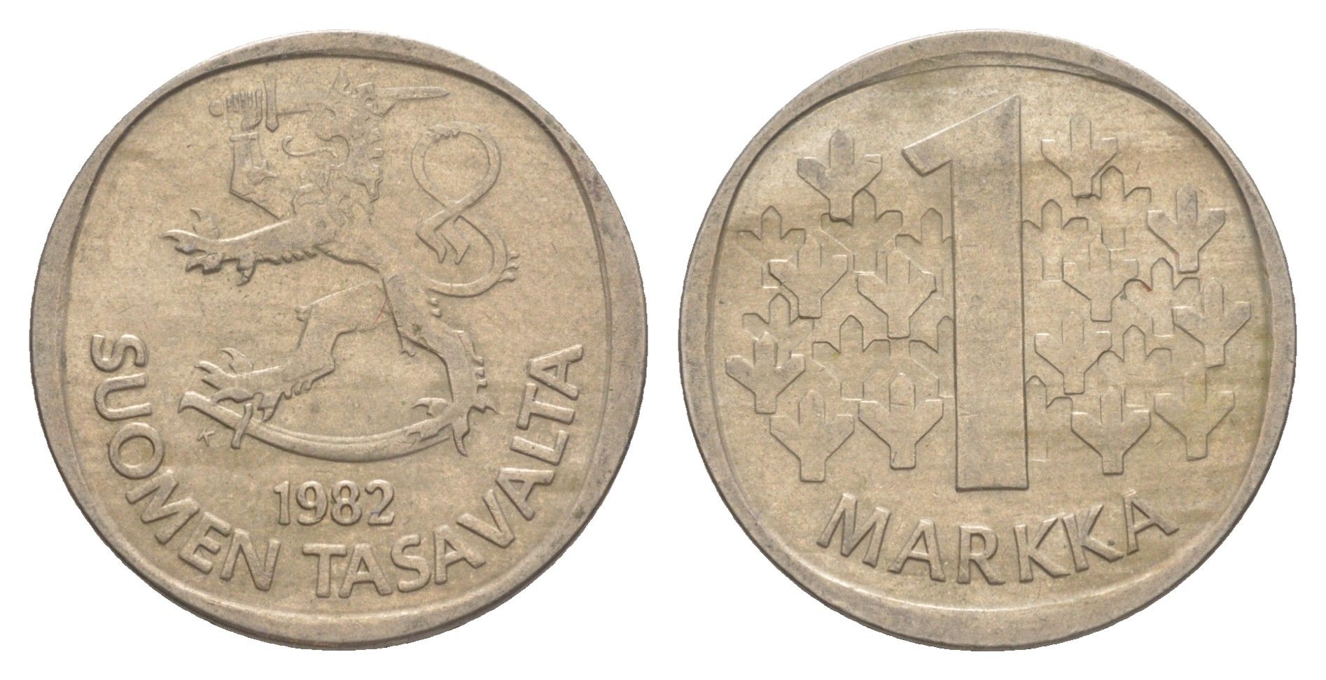 Финляндия 1 марка 1982 KM 49a медно-никель 4525-1227