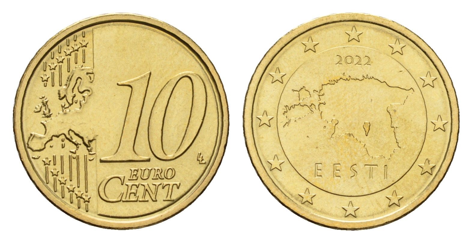 Эстония 10 евроцентов 2022 KM 64 нордик UNC 4669-719