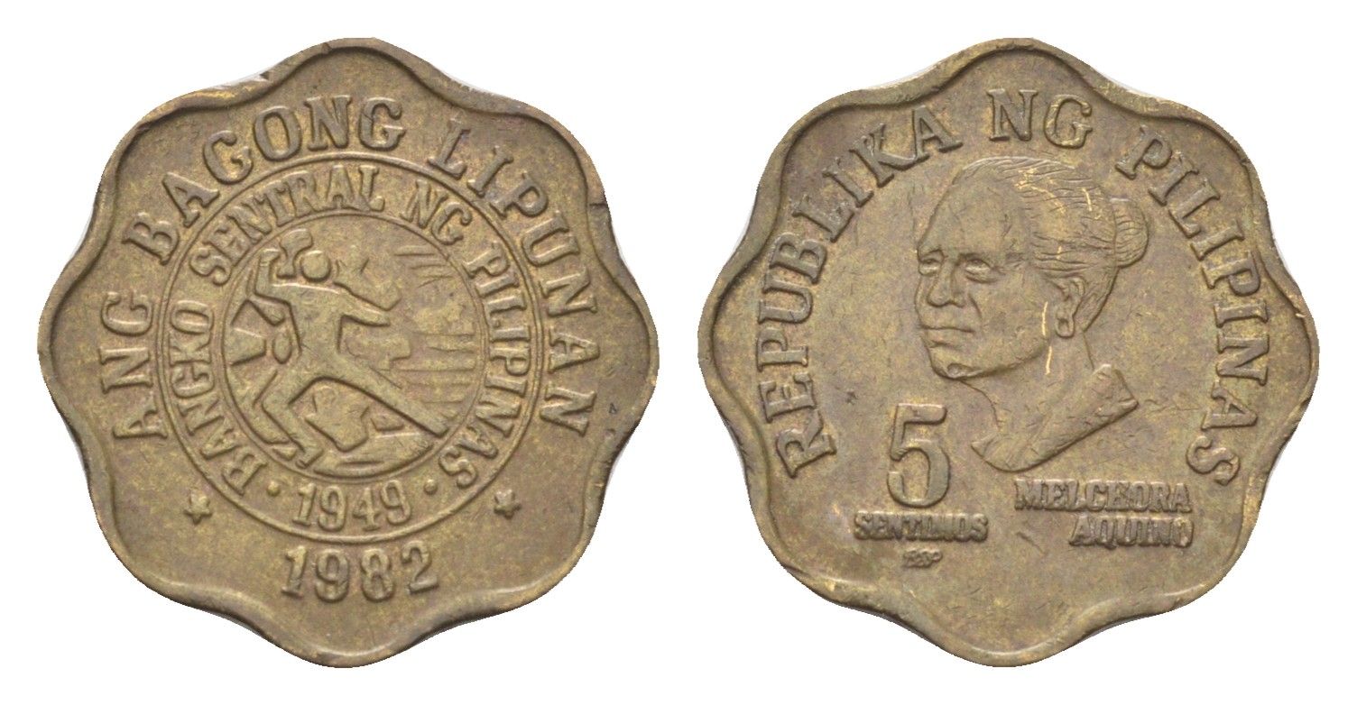 Филиппины 5 сентимо 1982 KM 225 латунь 4705-749
