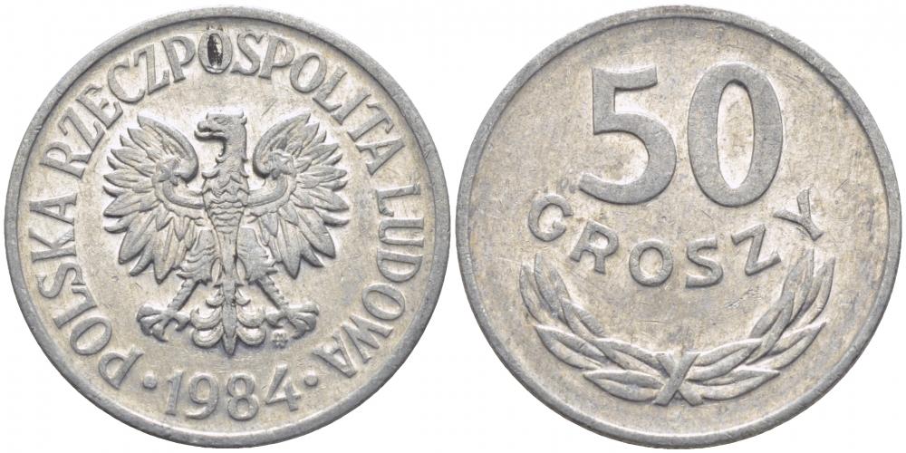 ПОЛЬША 50 ГРОШЕЙ 1984 MW KM 48.1 алюминий 4448-237