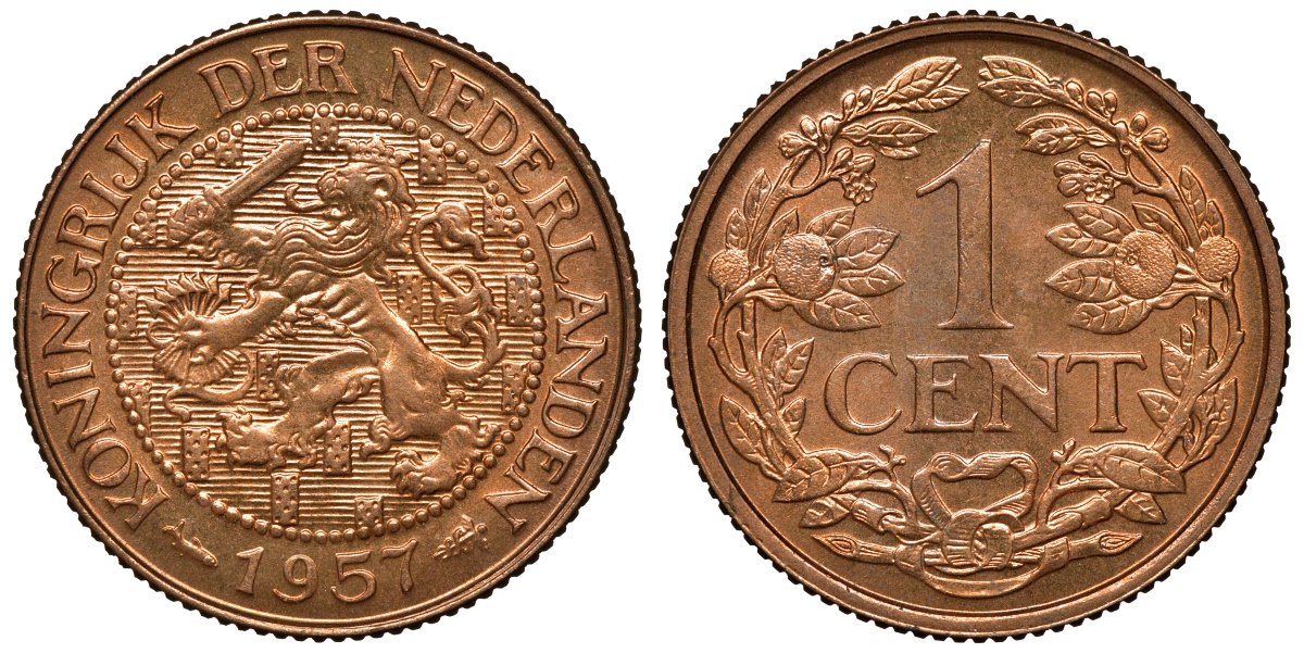 Суринам 1 цент 1957 KM 1 бронза UNC M54-15