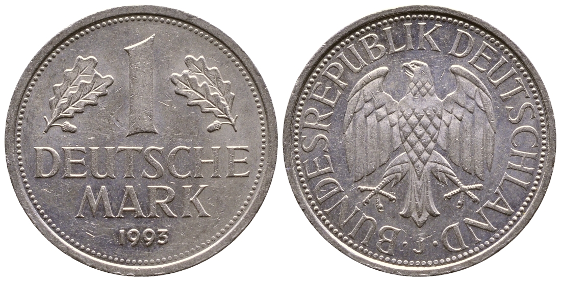 ФРГ 1 МАРКА 1993 J КМ 110 медно-никель 56-1027