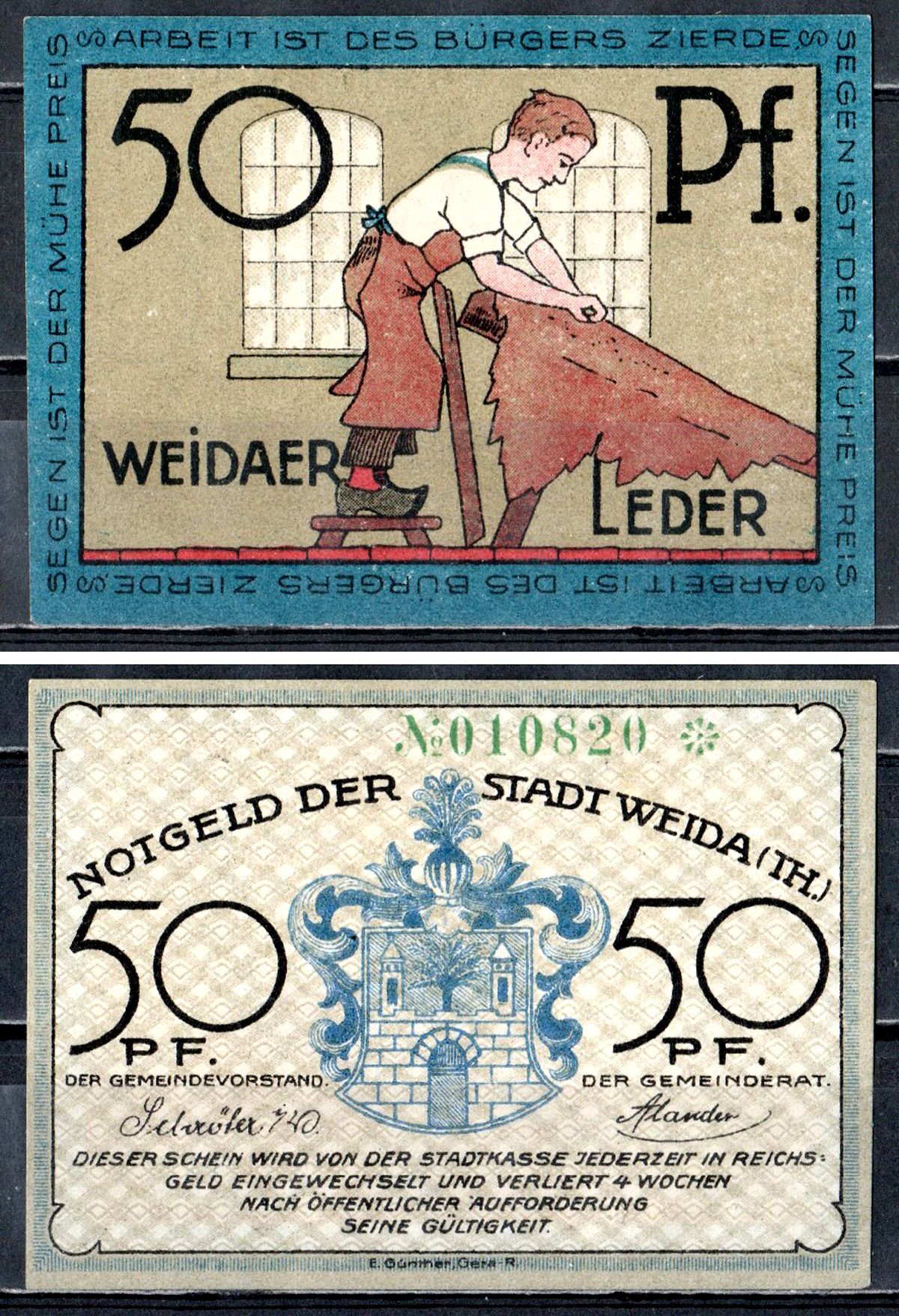 Вайда (Тюрингия) 50 пфеннигов 1921 2193-54-1-2