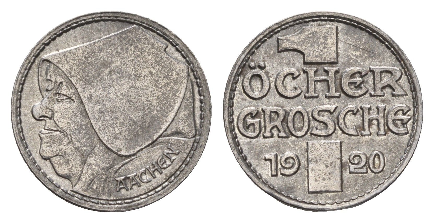 Аахен 1 грошен 1920 Funck 1.5 железо 4674-355