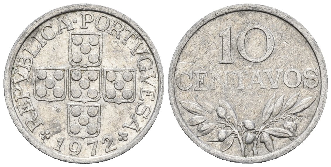 Португалия 10 сентаво 1972 KM 594 алюминий 4147-561