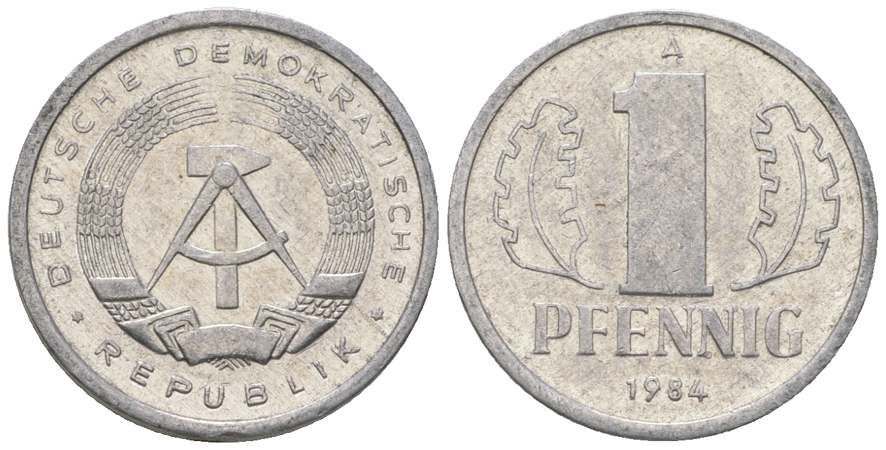 ГДР 1 пфенниг 1984 А KM 8.2 алюминий 4651-116