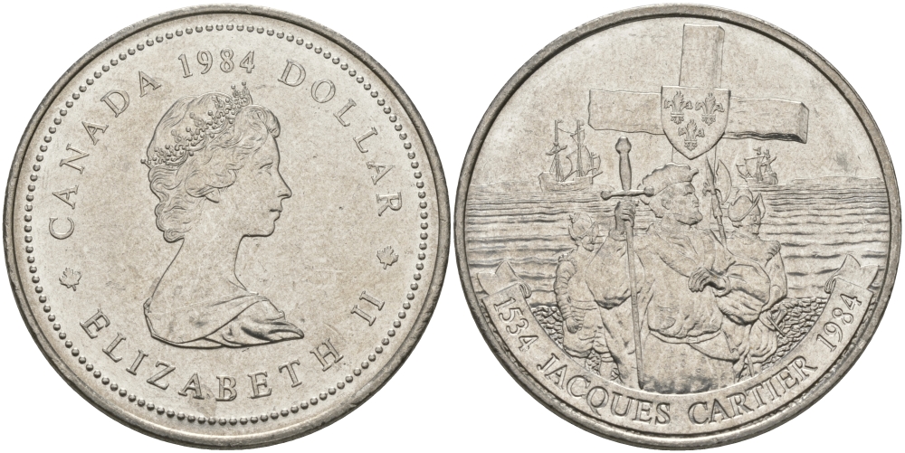 Канада 1 доллар 1984 Жак Картье KM 141 никель UNC 97-233