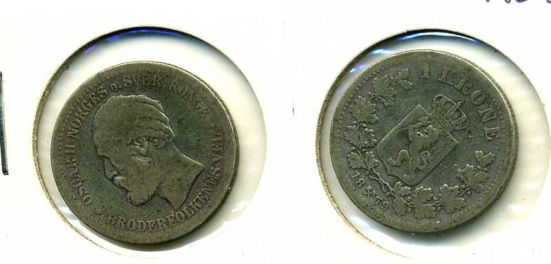 НОРВЕГИЯ (ШВЕЦИЯ - НОРВЕГИЯ) 1 КРОНА 1879 442-222