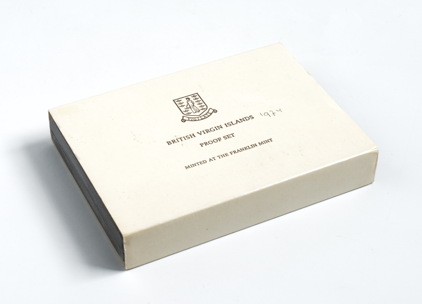 Британские Виргинские острова набор из 6 монет 1974 птицы, запайка, в оригинальной коробке с сертификатом тираж 93555 экз., KM PS2 серебро PROOF 7-7-19