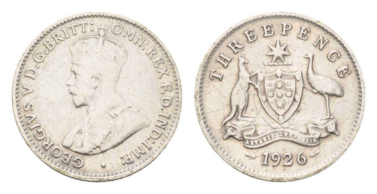 Австралия 3 пенса 1926 Георг V (1910-1936) KM 24 серебро 4669-548