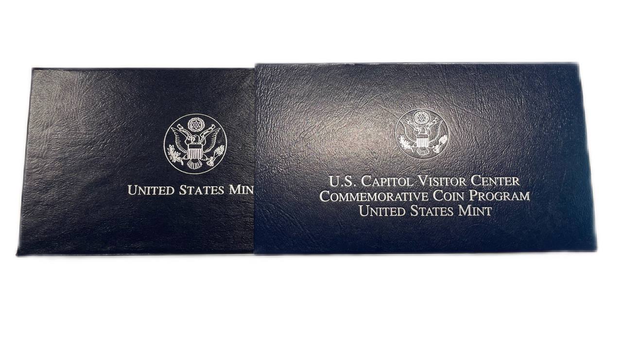 США 1 доллар 2001 P, Центр посещения Капитолия, оригинальная коробка, сертификат KM 324 серебро  PROOF  3-6-5-13