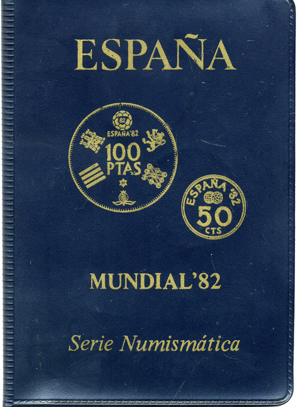 Испания официальный набор из 6 монет (50 сентимов; 1, 5, 25, 50 и 100 песет) 1980 чемпионат мира по футболу в Испании 1982 года KM MS11 (815, 816, 817, 818, 819 и 820)  UNC 7-5-6-23