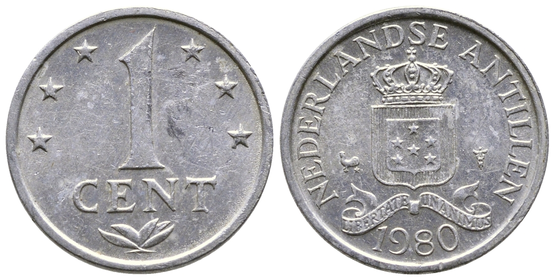 Нидерландские Антилы 1 цент 1980 Беатрикс (1980-2013) KM 8а алюминий 3309-469