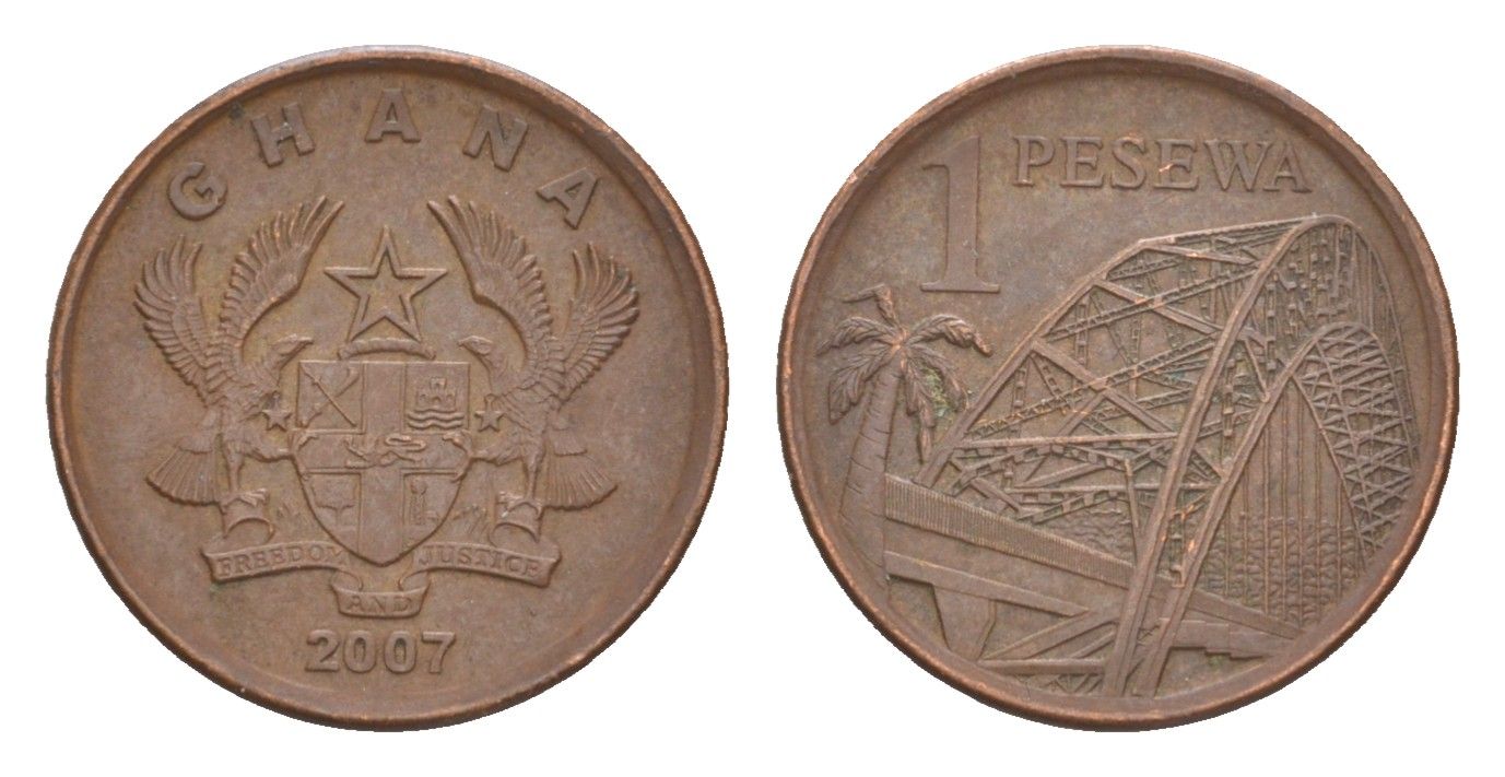Гана 1 песева 2007 KM 37 сталь плакированная медью 4643-711