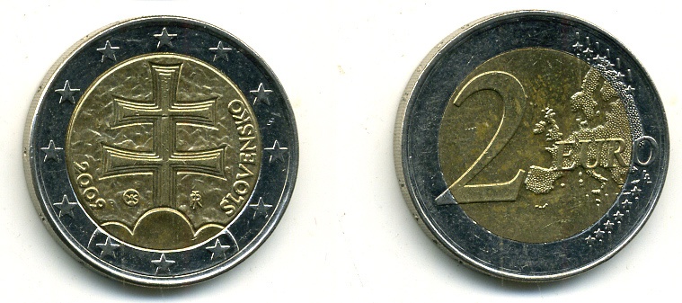СЛОВАКИЯ 2 ЕВРО 2009 биметалл 56-1241