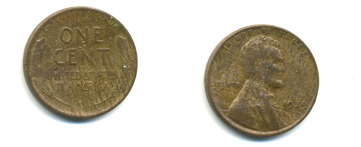 США 1 ЦЕНТ 1939 ЛИНКОЛЬН KM 132 бронза 76-144