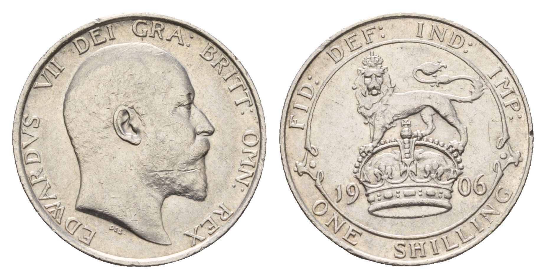 Великобритания 1 шиллинг 1906 Эдуард VII (1901-1910) KM 800, Spink 3982 серебро 443-1244