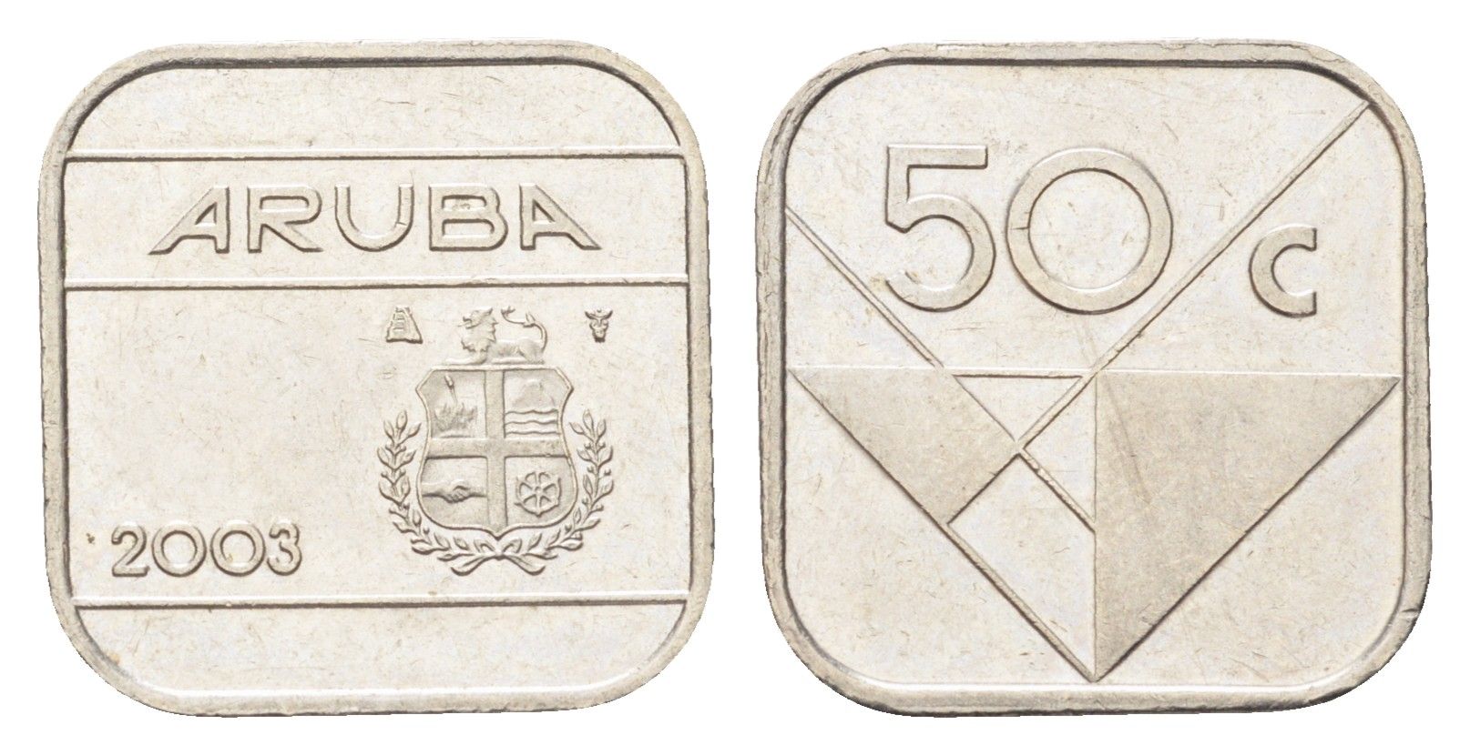 Аруба 50 центов 2003 KM 4 сталь плакированная никелем 4705-441