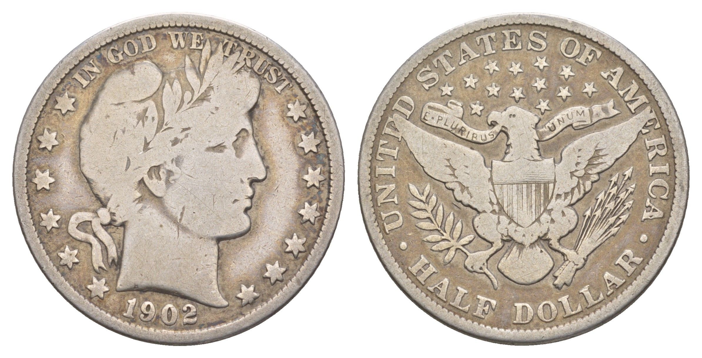 США 1/2 доллара (50 центов) 1902 50 центов Барбера KM 116 серебро    5010-1624