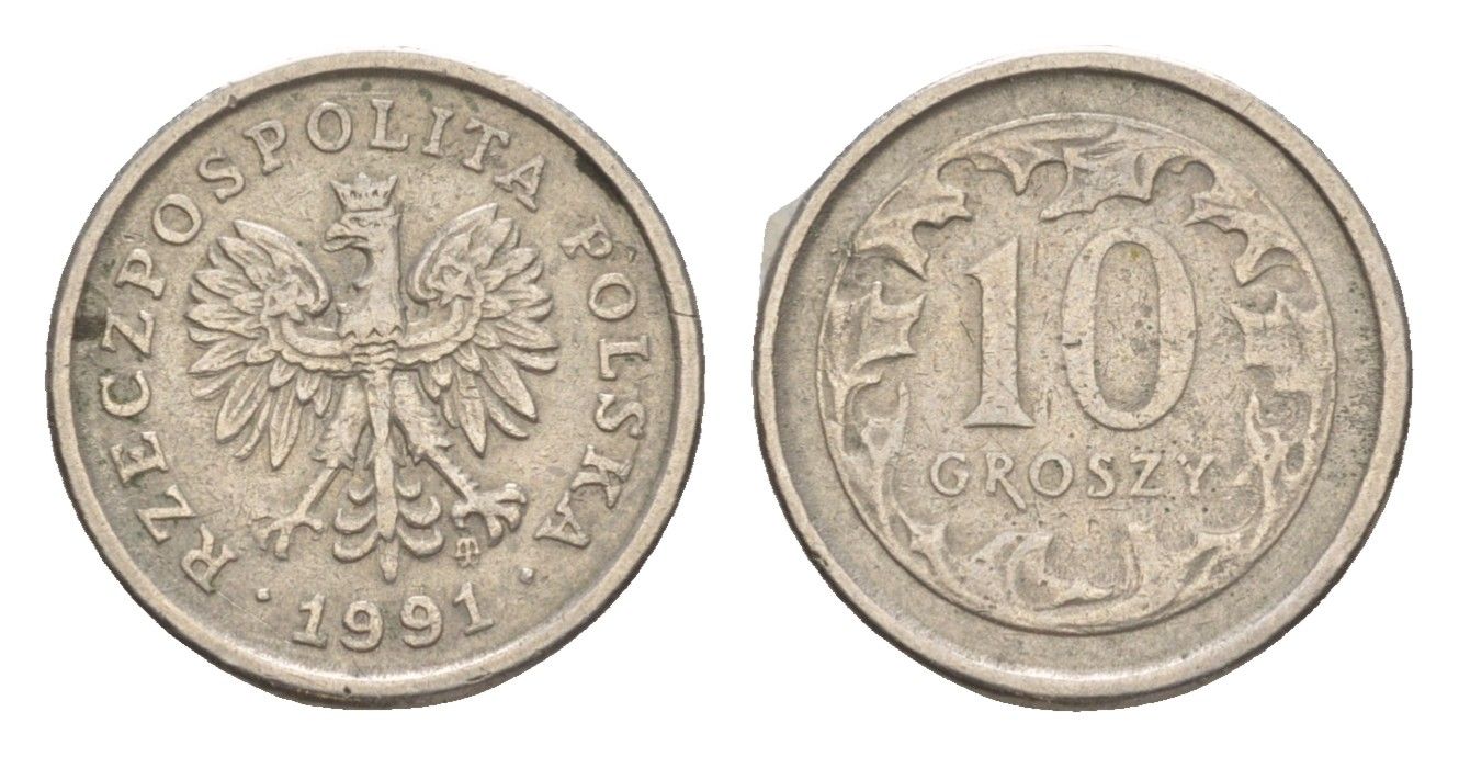 Польша 10 грошей 1991 Y 279 медно-никель 4381-719