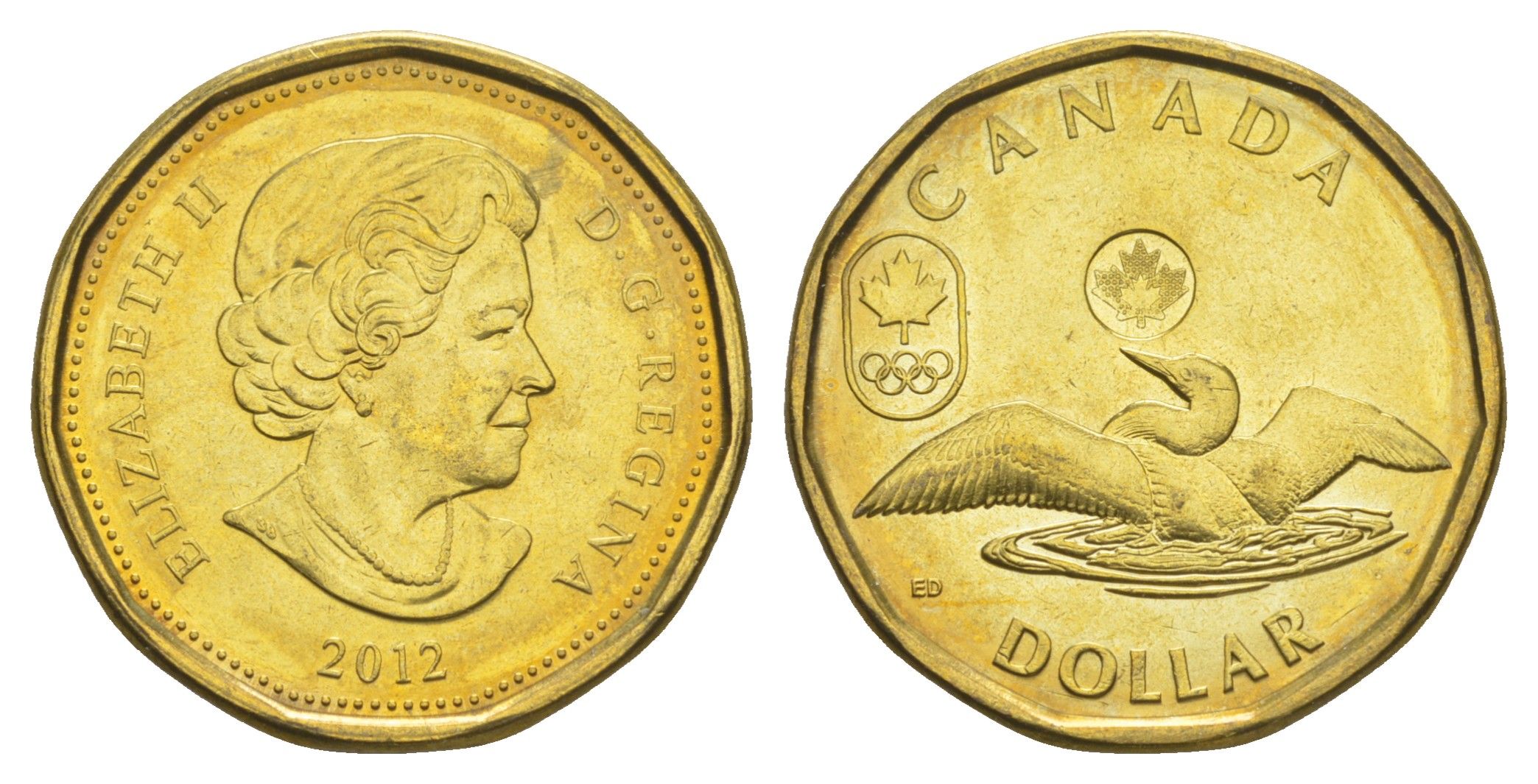 Канада 1 доллар 2012 XXX летние Олимпийские Игры, Лондон 2012 KM 1256 сталь плакированная латунью UNC 4652-1215