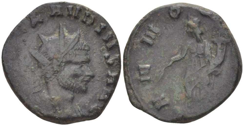 Римская Империя антониниан 268 - 269 Клавдий II Готский, PROVIDENTIA AVG, Рим (возможно, имитативная чеканка) RIC 91 биллон 1073-17-112