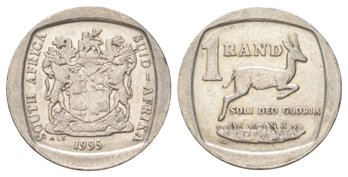 ЮАР 1 ранд 1995 KM 138 медь плакированная никелем aUNC 4627-316
