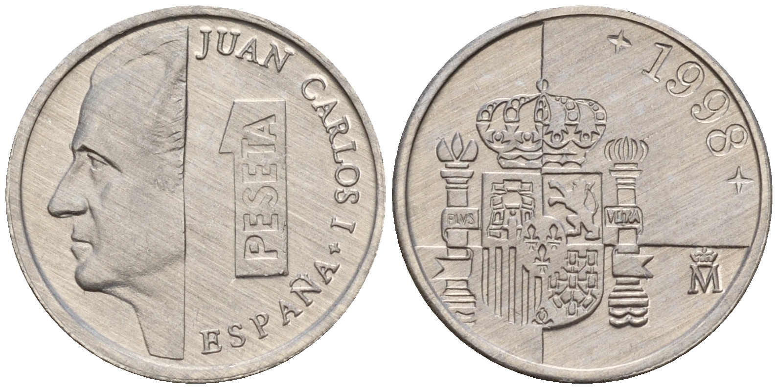 Испания 1 песета 1998 Хуан Карлос I KM 832 алюминий    4160-332