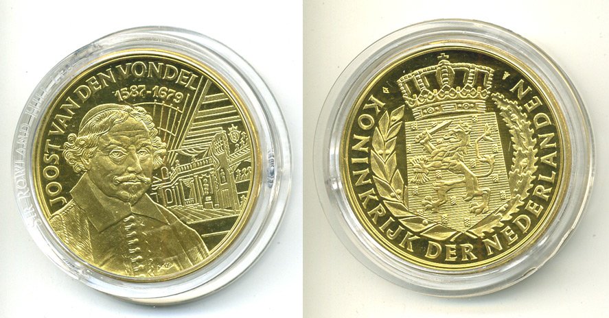 НИДЕРЛАНДЫ МЕДАЛЬ ДЖУСТ ВАН ДЕН ВОНДЕЛЬ (1587-1679) UNC 06-130-44