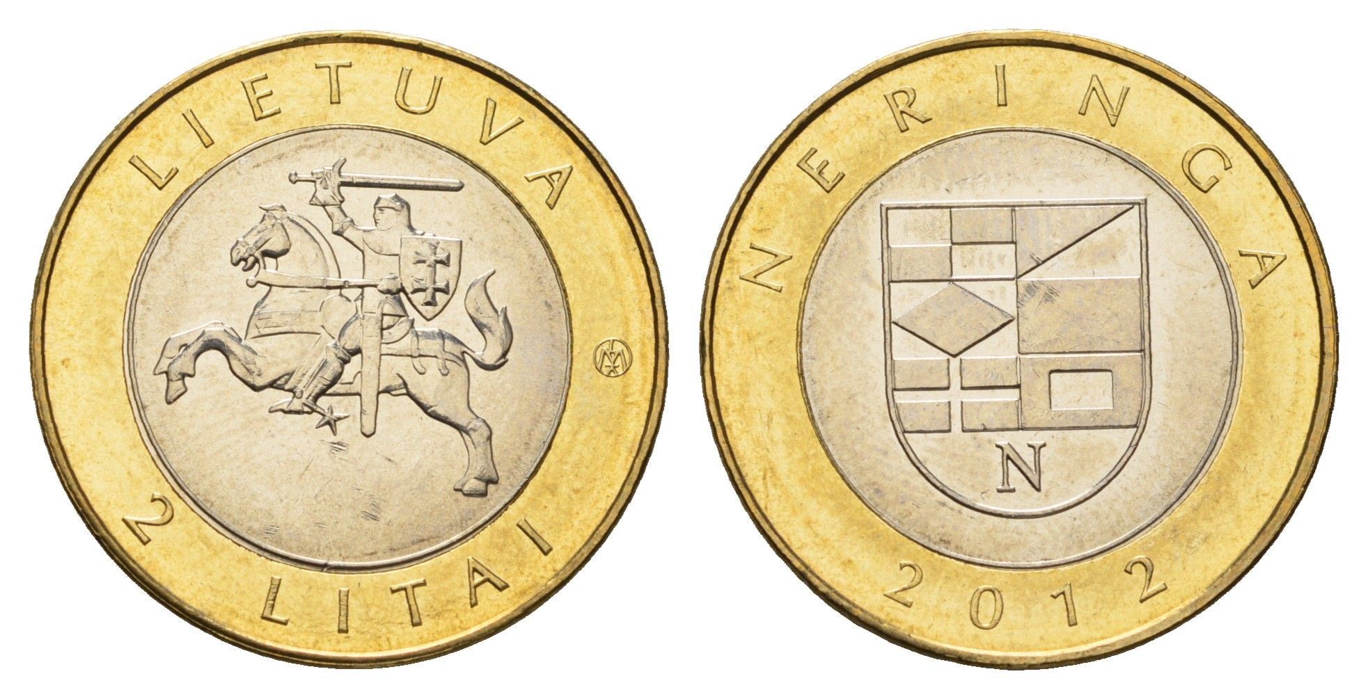 Литва 2 лита 2012 Курорты Литвы - Неринга KM 185.1 биметалл UNC 4695-446