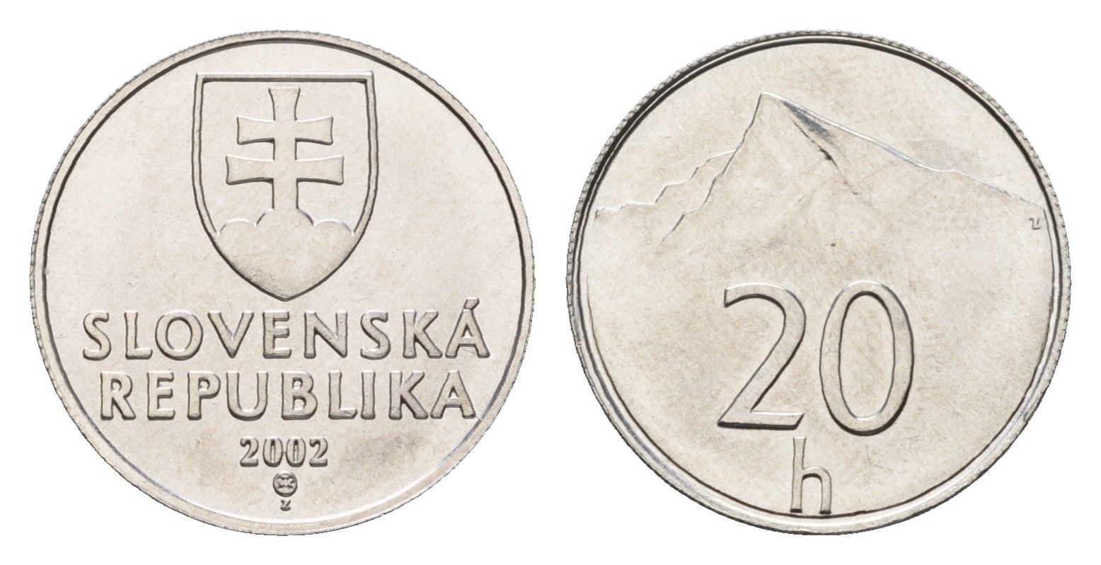 Словакия 20 геллеров 2002 KM 18 алюминий UNC 39-621