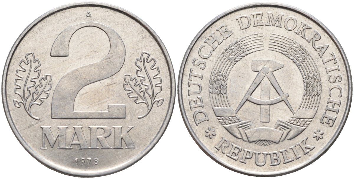 ГДР 2 марки 1978 A KM 48 алюминий 4144-525